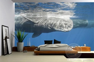 3D Ocean Wallpapers Whale Photo Wallpapers Natural Scenery Mural ...