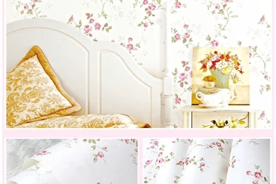 Non Woven Romantic Pastoral Natural Flowers Non Woven Wallpapers ...