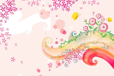 Butterflies Field Flowers Art >> HD Wallpaper, Get It Now!