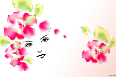 Free Wallpapers   Free Art Wallpapers   Flower Woman 4 Wallpapers ...
