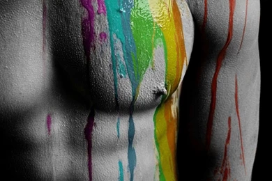 Paint On Man's Torso Widescreen Wallpapers