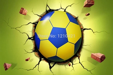 1pcs 3d DIY Kids Mini Small Football Wallpapers With Sensor Plug In ...