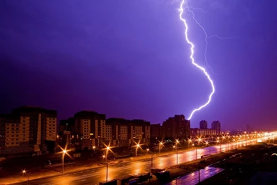 Gallery For   Lightning City Wallpapers