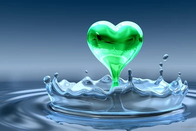 Abstract HD wallpaper a green heart coming out from water_5120x3200.jpg