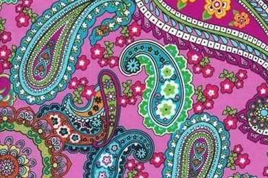 Timeless Treasures Fabric I LOVE PARIS Paisley pink 1 Yd