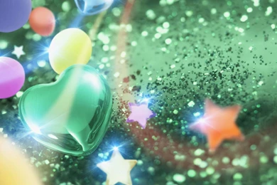 Download Wallpapers 3840x2400 Green, Heart, Stars, Glitter Ultra HD ...