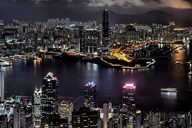 Hong Kong Night Skyline Wallpapers   1920x1200   759396