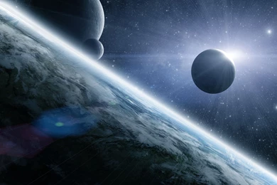 2560x1600 Surface, Satellite, Planet, Eclipse, Space, Star ...