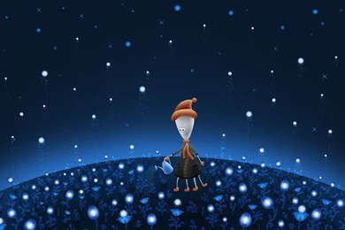 Cute Alien Planting Star Flowers Desktop Wallpapers