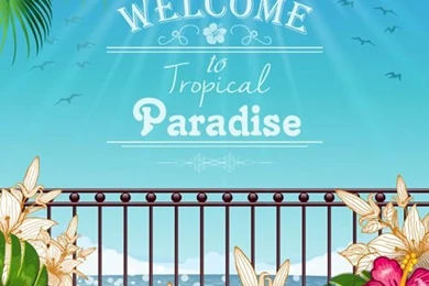 Beautiful Tropical Paradise Scenery Backgrounds Vector 01   Vector ...