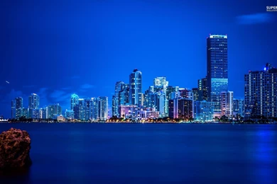 Miami Night Skyline Wallpapers   World Wallpapers