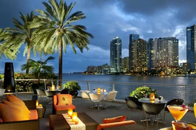 Miami At Night   Wallpaper.