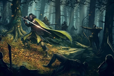 Battles Warriors Archers Forests Swords Fantasy Weapons Trees Art ...