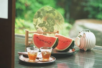 Summer Scene Wallpapers : Japanese Porch In Summer 4   Wallcoo.net