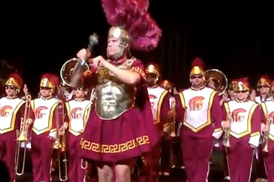 Will Ferrell Leads USC Marching Band While Dressed As Tommy Trojan ...