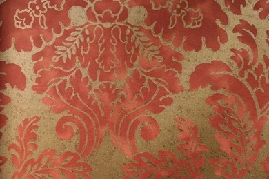 Mullberry Wallpapers Imperial Fresco Damask   Terracotta Gold