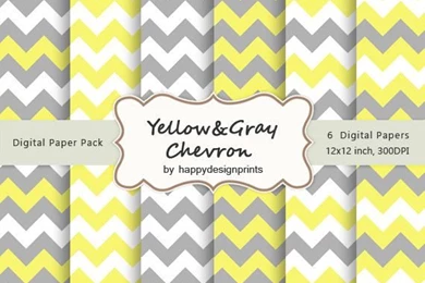 Yellow Gray Chevron Pattern Wallpapers Digital By Happydesignprints