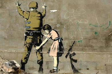 Wallpapers Banksy 2   Girl Searching A Soldier