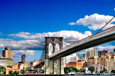 Bridges Manhattan Bridge Hdr River Clouds City New York Cityscapes ...