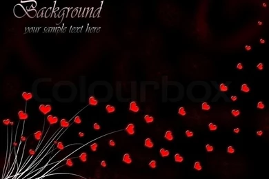 Valentine`s Day Card With Red Hearts On A Black Backgrounds
