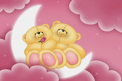 Cute Teddy Pics On Moon HD Wallpapers