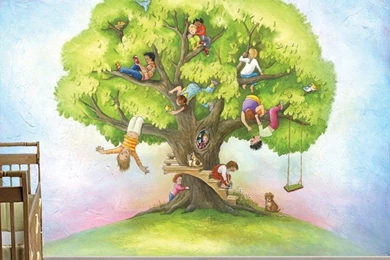 Large Wall Mural Kids TreeKid In The Mural