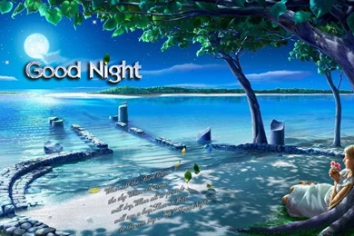 Good Night Painting Light Blue Wallpapers