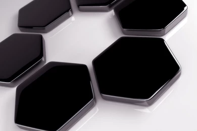 Black Metallic Hexagon Flower Wallpapers   3D Wallpapers