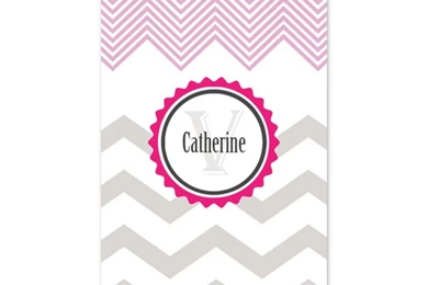 Pink Chevron Personalized iPhone Wallpapers