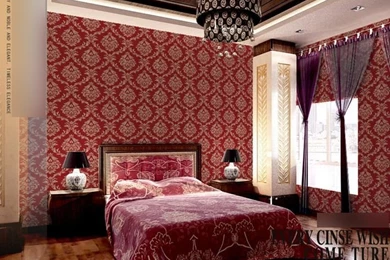 Waterproof Damask Pvc Wallpapers For Living Room Tv Backgrounds And ...