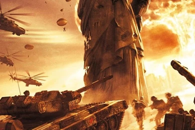 Download Wallpapers 750x1334 World In Conflict, Explosion, Statue ...