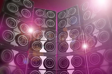 Pinky And Flashy Disco Party Backgrounds   3D Rendered Speakers ...