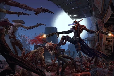 Wallpapers Revolver Cowboy A Saloon Wild West Zombie Flesh Corpses ...