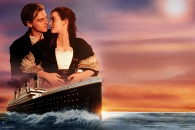 Ship Rose Leonardo DiCaprio Kate Winslet Titanic Love Sunset ...
