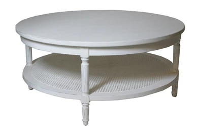 Round Coffee Table With Shelf White