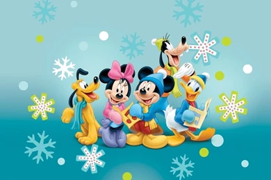 Mickey Mouse and Friends Caroling Wallpaper disney 7940984 1024 768.jpg