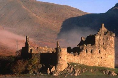 Download Wallpapers 3840x1200 Castle, Kilchurn, Duih Loch, Scotland ...