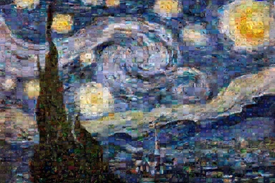 A Starry Night   Van Gogh Art   Free Photographic Mosaic Wallpapers