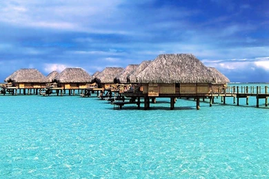 Desktop Wallpapers » Natural Backgrounds » Bora Bora, Capanne ...