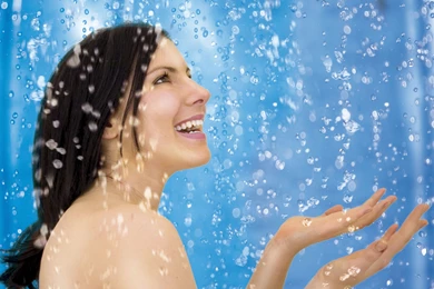 Download Wallpapers 3840x2400 Girl, Brunette, Rain, Water, Drops ...