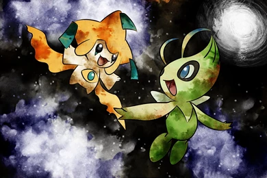 Jirachi And Celebi Playing In The Nightsky By MatthewSheffield On ...