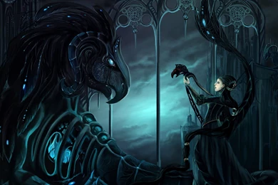 Gothic Fantasy Art Dark Mech Dragons Women Females Mood Wallpapers ...