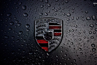 Wet Porsche Logo Wallpapers   Car Wallpapers