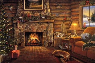 Free Christmas Fireplace Wallpapers   Wallpapers Cave
