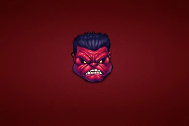 Red Hulk Comics Marvel Minimalism Face Eyes Pov Art Wallpapers ...