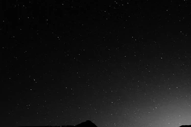 Dark Night Sky Silent Wide Mountain Star Shining