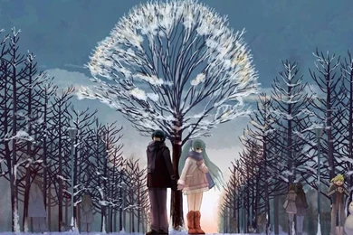 Download Wallpapers 800x600 Anime, Couple, Love, Walk, Woods ...