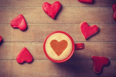 Love Heart In Coffee Cup Art Wallpapers