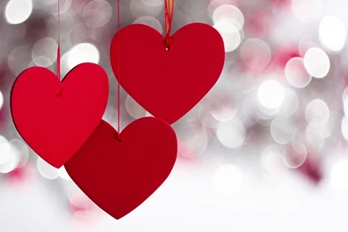 Red Three Heart Love Wallpaper Backgrounds