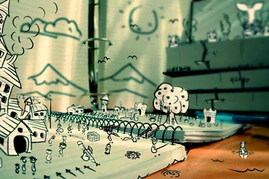 Imaginary World, Paper, Notebook, Tree, House, Desk, Digital art ...